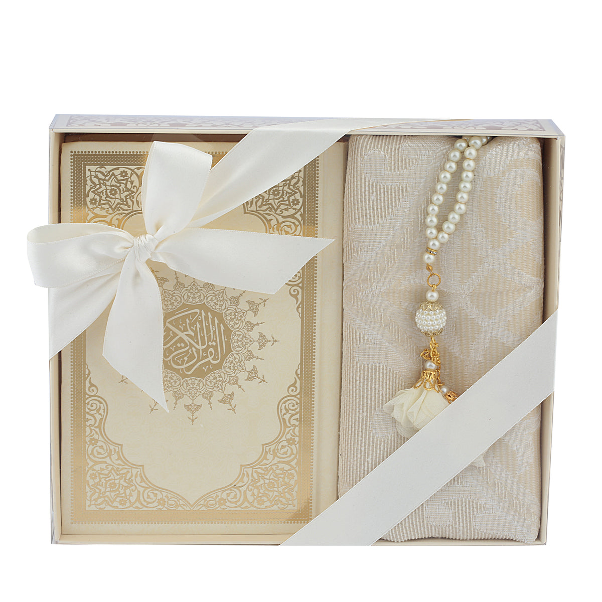 ZANBEAL Heritage Reflections Islamic Gift Set : Luxurious Prayer Set with Quran, Tasbih and Prayer Rug