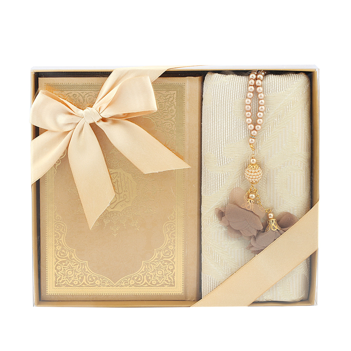 ZANBEAL Heritage Reflections Islamic Gift Set : Luxurious Prayer Set with Quran, Tasbih and Prayer Rug