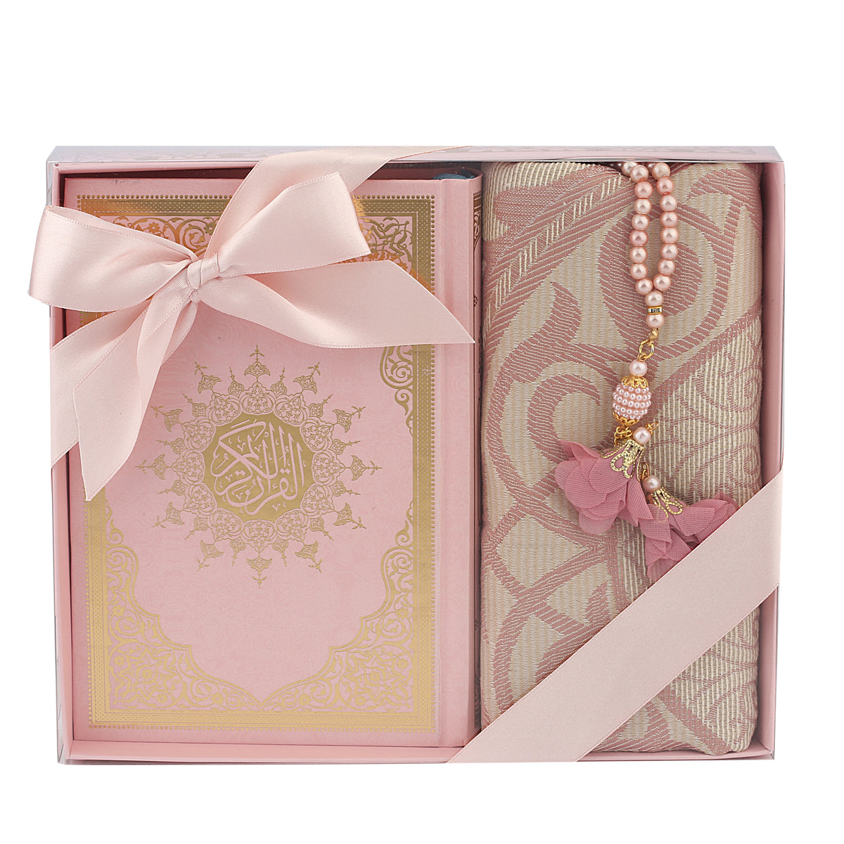 ZANBEAL Heritage Reflections Islamic Gift Set : Luxurious Prayer Set with Quran, Tasbih and Prayer Rug