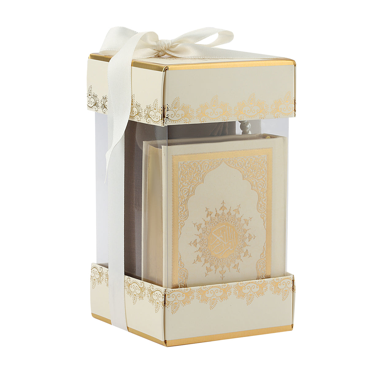 ZANBEAL Divine Grace Collection Islamic Gift Set: Quran with Detailing, Luxe Pashmina Hijab, and Tasbih Beads