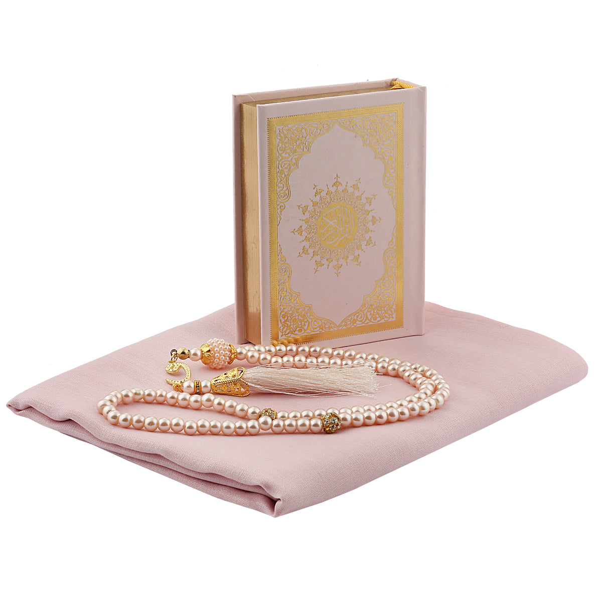 ZANBEAL Divine Grace Collection Islamic Gift Set: Quran with Detailing, Luxe Pashmina Hijab, and Tasbih Beads