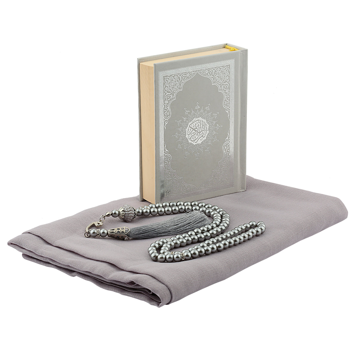 ZANBEAL Divine Grace Collection Islamic Gift Set: Quran with Detailing, Luxe Pashmina Hijab, and Tasbih Beads