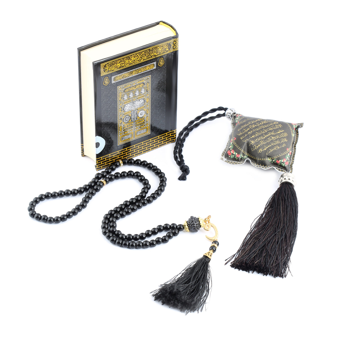 ZANBEAL Tranquil Journey Islamic Gift Set: Quran, Tasbih Prayer Beads , and Dua Car Hanging Cushion