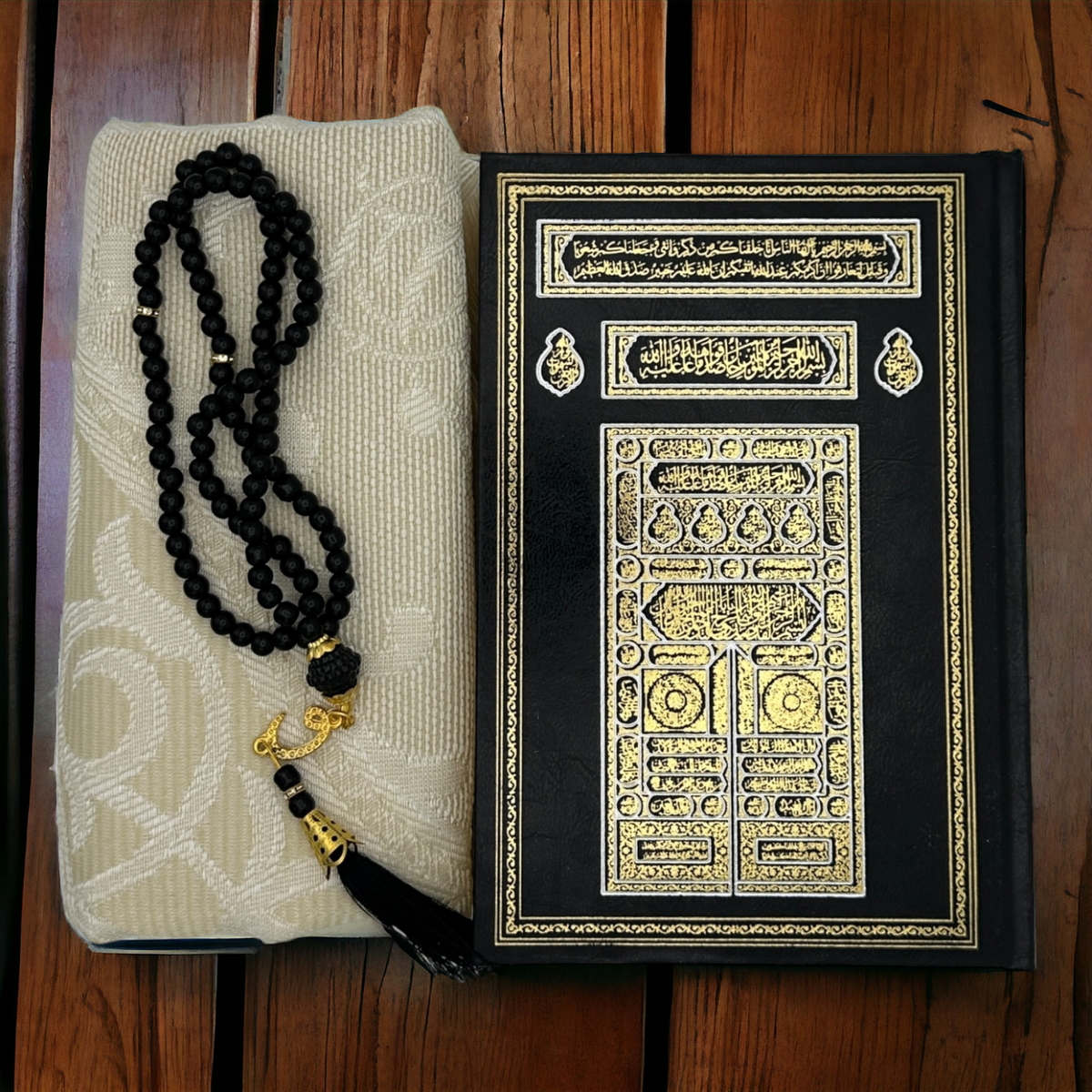 ZANBEAL Heritage Reflections Islamic Gift Set : Luxurious Prayer Set with Quran, Tasbih and Prayer Rug