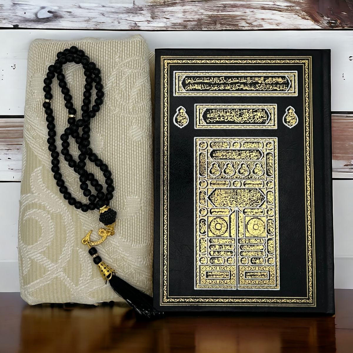 ZANBEAL Heritage Reflections Islamic Gift Set : Luxurious Prayer Set with Quran, Tasbih and Prayer Rug