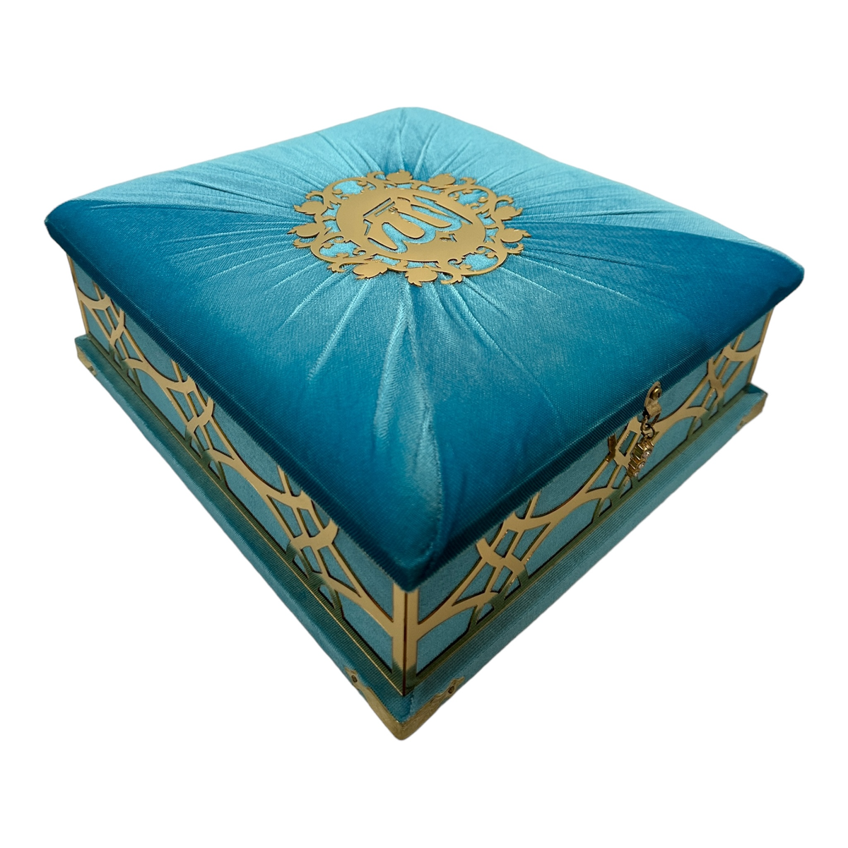 ZANBEAL Sacred Reflections Islamic Gift set: Velvet Quran Box with Prayer Mat and Pearl style Tasbih