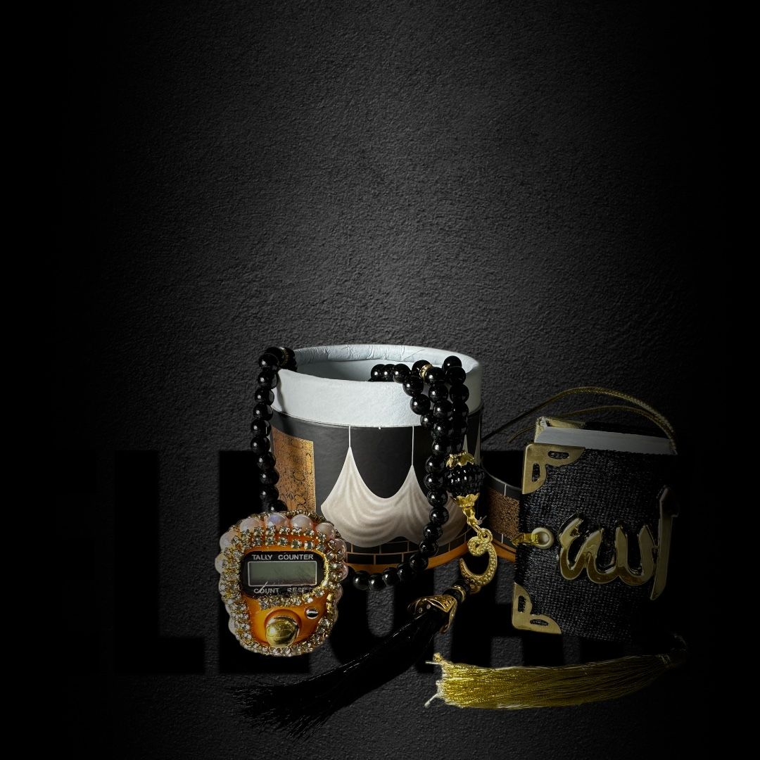 ZANBEAL Divine Elegance Collection Islamic Gift Set : Embellished Tally Counter, Mini Quran and Tasbih Beads.