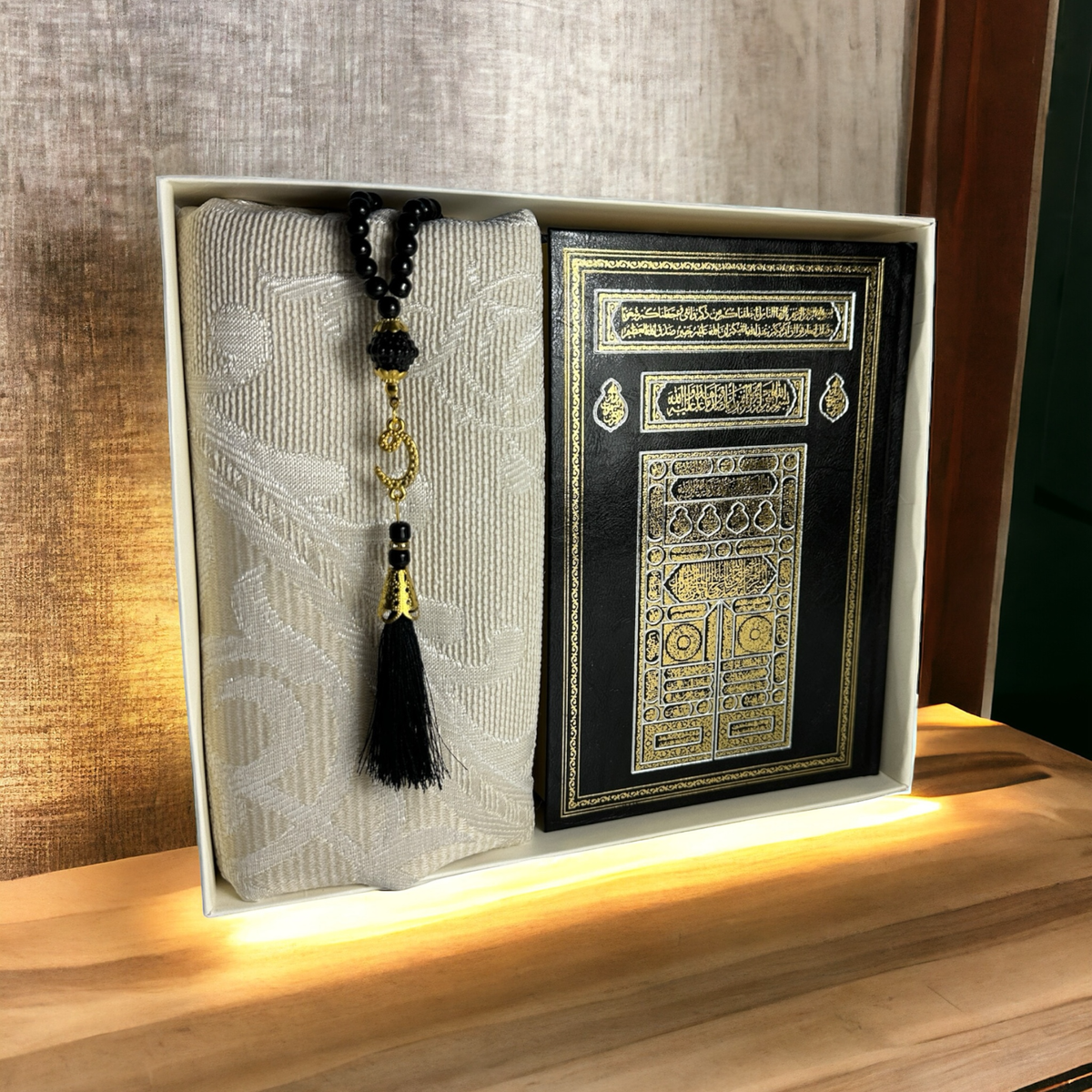 ZANBEAL Heritage Reflections Islamic Gift Set : Luxurious Prayer Set with Quran, Tasbih and Prayer Rug