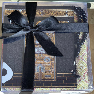 Islamic Gift Set Bundle includes Prayer Mat set for Adults + Ladies Headscarf set plus Air Freshener-Islamic Goods Direct