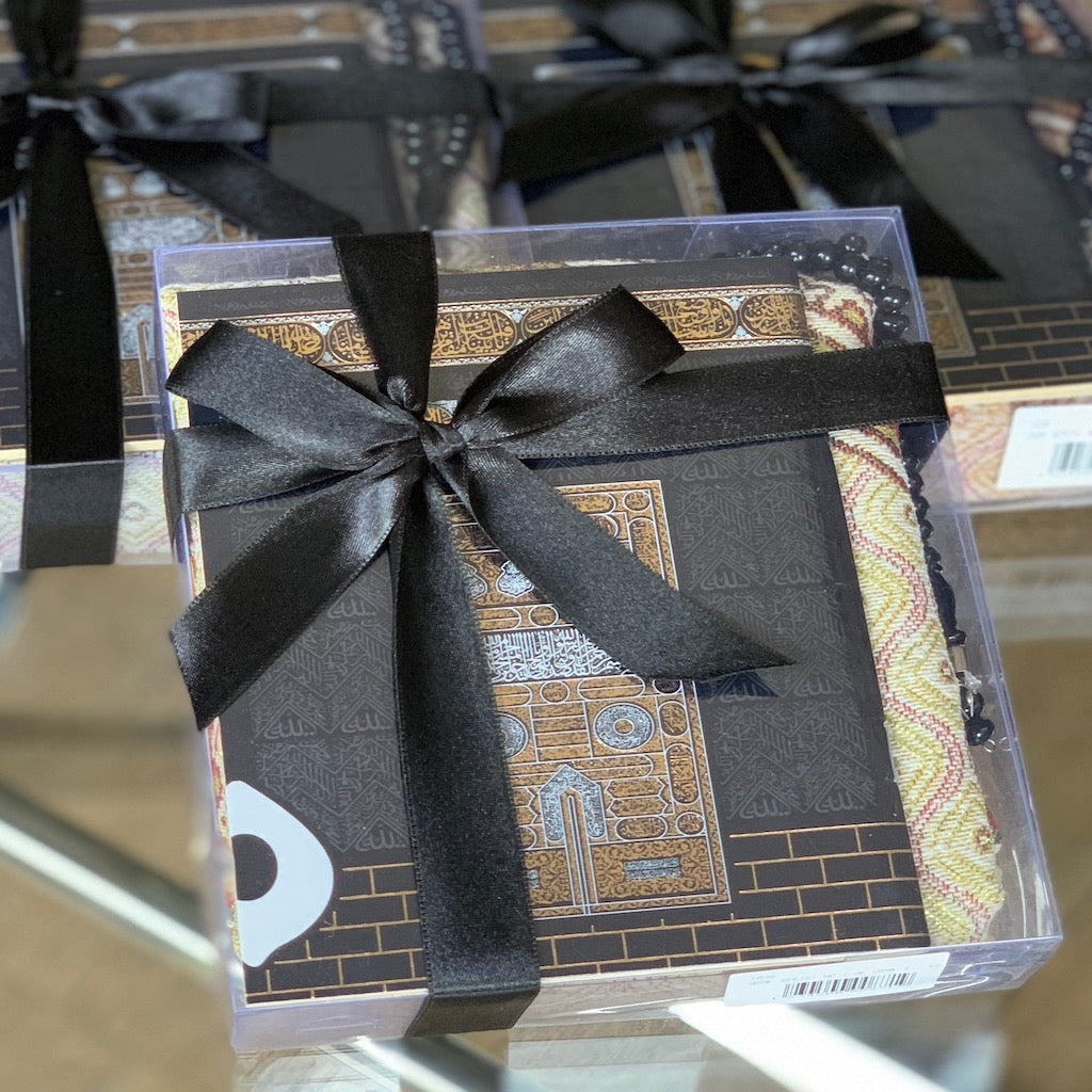 Islamic Gift Set Bundle includes Prayer Mat set for Adults + Ladies Headscarf set plus Air Freshener-Islamic Goods Direct