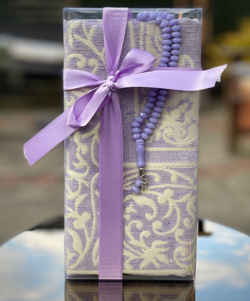 Islamic Gift Box with Muslim Prayer Mat and Tasbih Prayer Beads - An ideal Gift for Muslims-Islamic Goods Direct