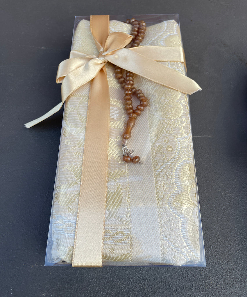Islamic Gift Box with Muslim Prayer Mat and Tasbih Prayer Beads - An ideal Gift for Muslims-Islamic Goods Direct