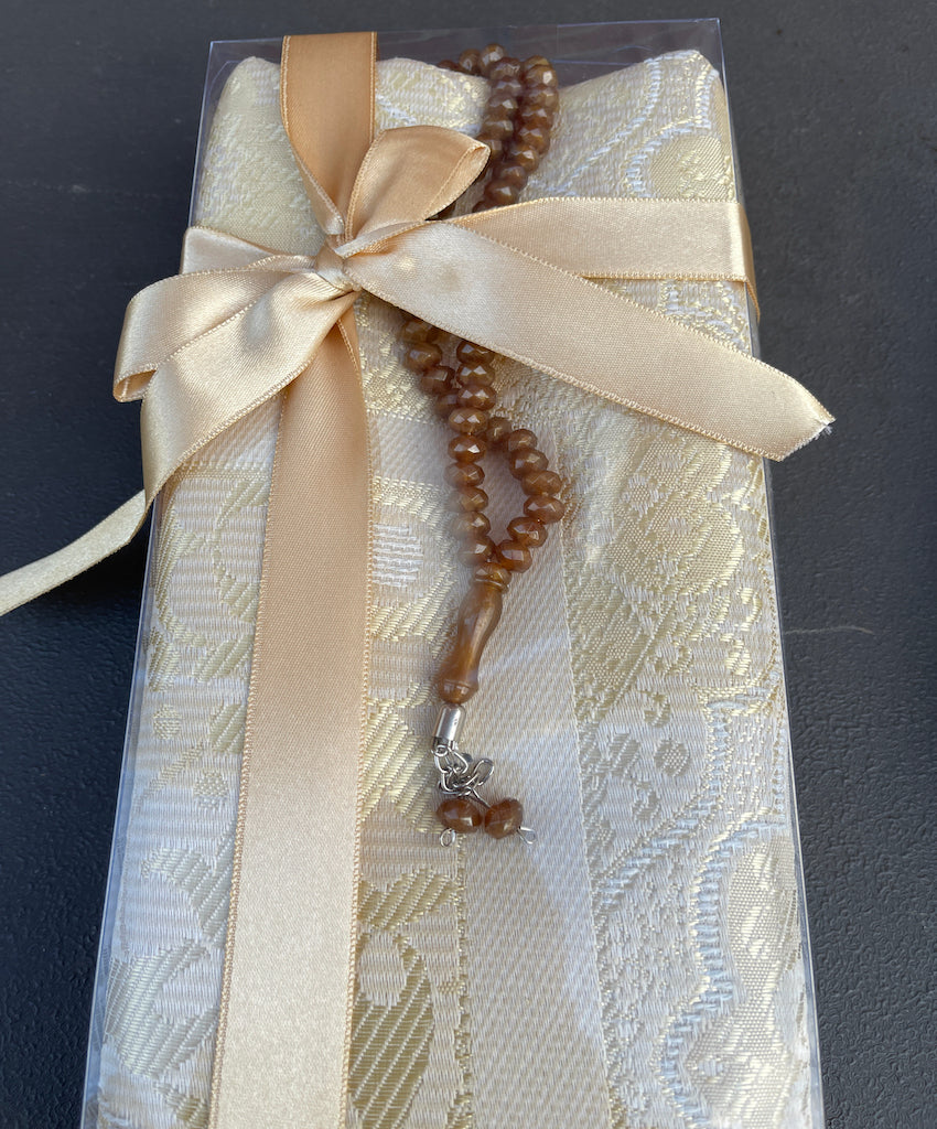 Islamic Gift Box with Muslim Prayer Mat and Tasbih Prayer Beads - An ideal Gift for Muslims-Islamic Goods Direct