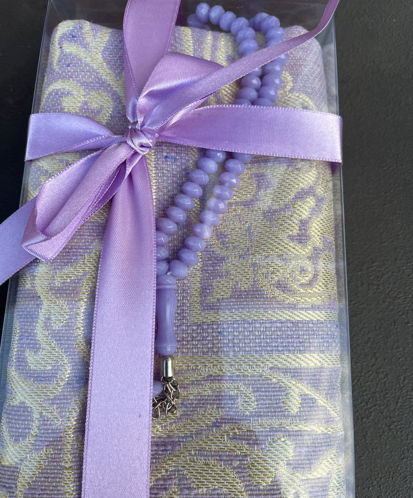 Islamic Gift Box with Muslim Prayer Mat and Tasbih Prayer Beads - An ideal Gift for Muslims-Islamic Goods Direct