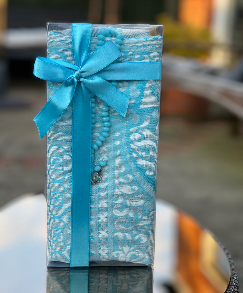 Islamic Gift Box with Muslim Prayer Mat and Tasbih Prayer Beads - An ideal Gift for Muslims-Islamic Goods Direct