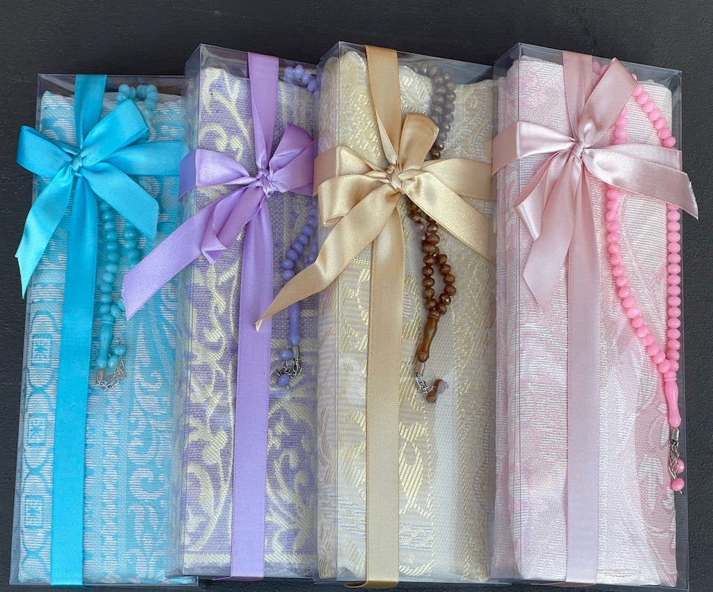 Islamic Gift Box with Muslim Prayer Mat and Tasbih Prayer Beads - An ideal Gift for Muslims-Islamic Goods Direct