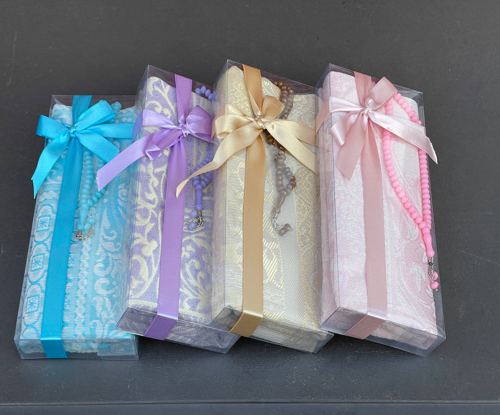 Islamic Gift Box with Muslim Prayer Mat and Tasbih Prayer Beads - An ideal Gift for Muslims-Islamic Goods Direct