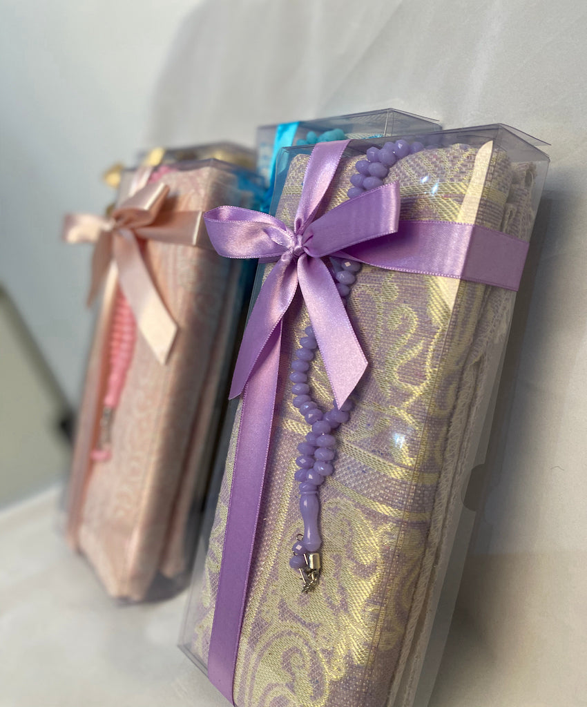 Islamic Gift Box with Muslim Prayer Mat and Tasbih Prayer Beads - An ideal Gift for Muslims-Islamic Goods Direct