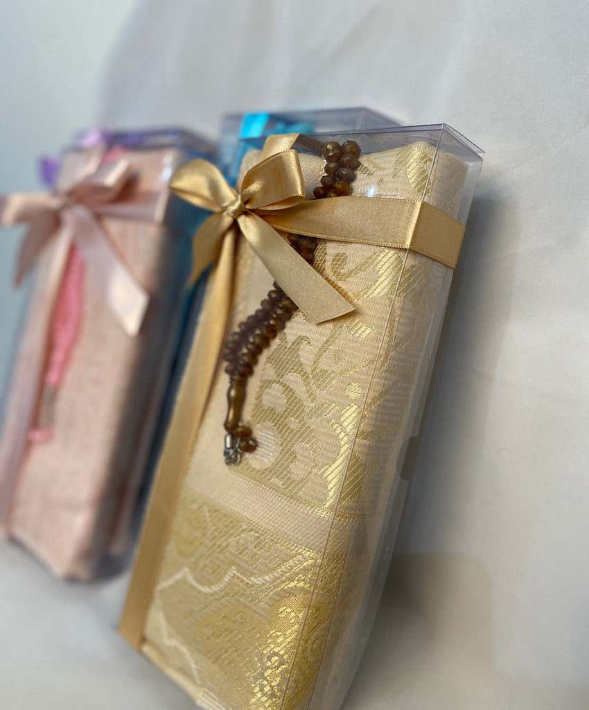 Islamic Gift Box with Muslim Prayer Mat and Tasbih Prayer Beads - An ideal Gift for Muslims-Islamic Goods Direct