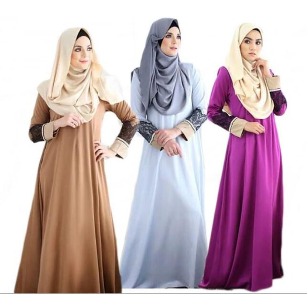 Abaya/Jilbab with Laced Armsleeves-Women-Islamic Goods Direct