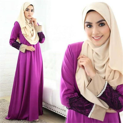 Abaya/Jilbab with Laced Armsleeves-Women-Islamic Goods Direct