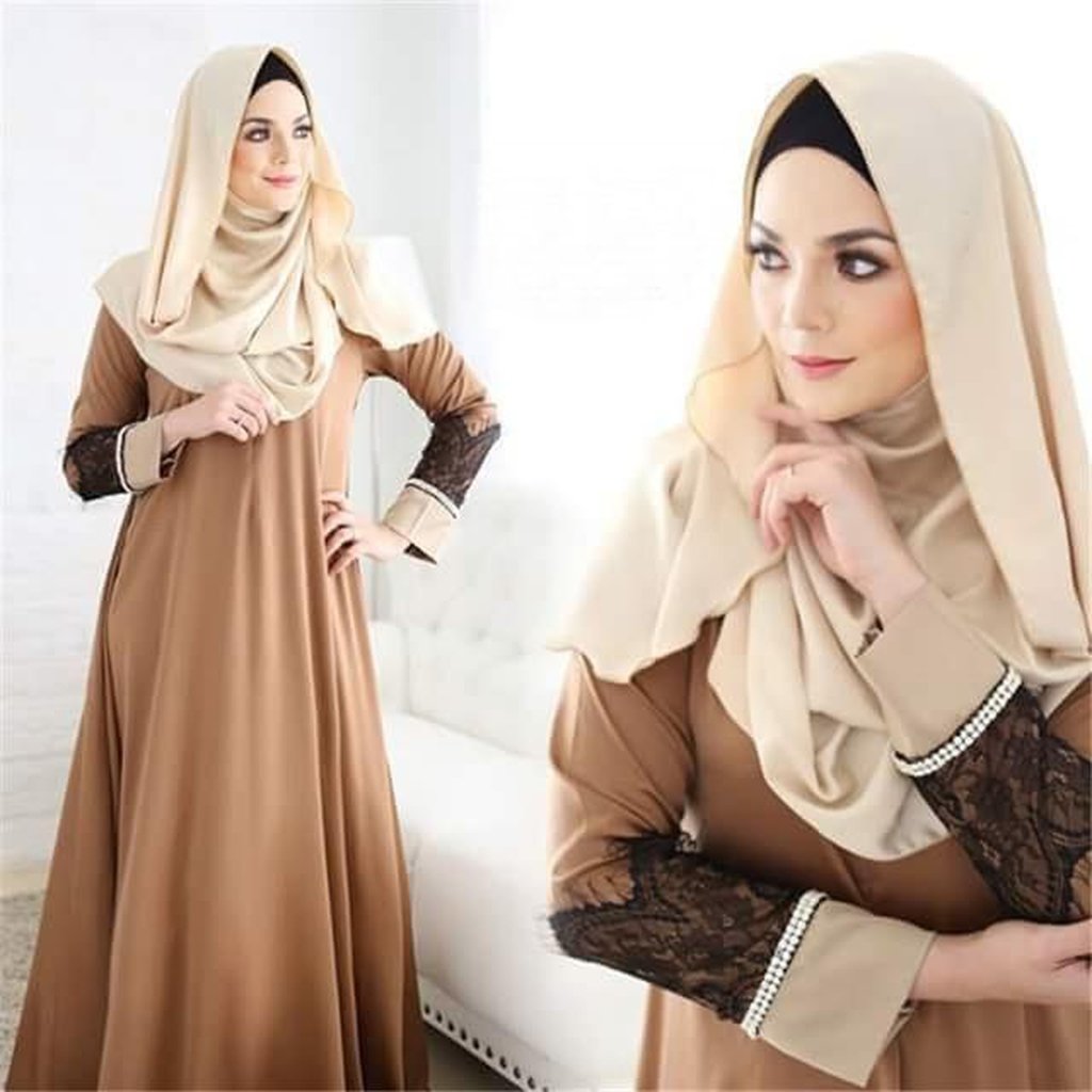 Abaya/Jilbab with Laced Armsleeves-Women-Islamic Goods Direct