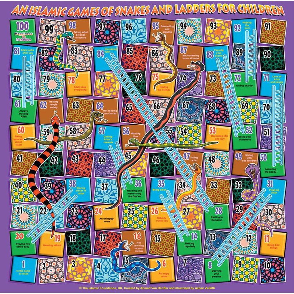 An Islamic Game of Snakes and Ladders for Children (Revised 2011)-Kids Books-Islamic Goods Direct
