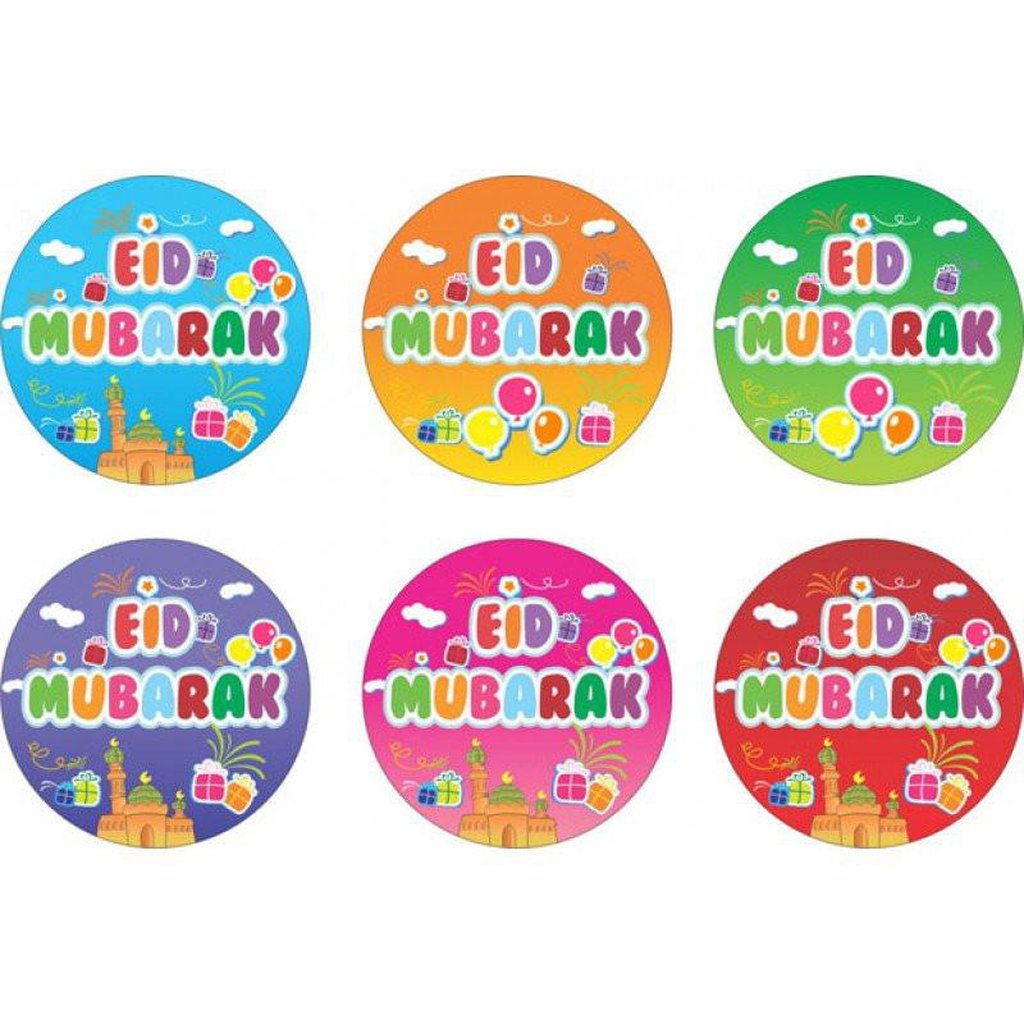 Badges – Eid Mubarak – pack of 6-Kids Books-Islamic Goods Direct