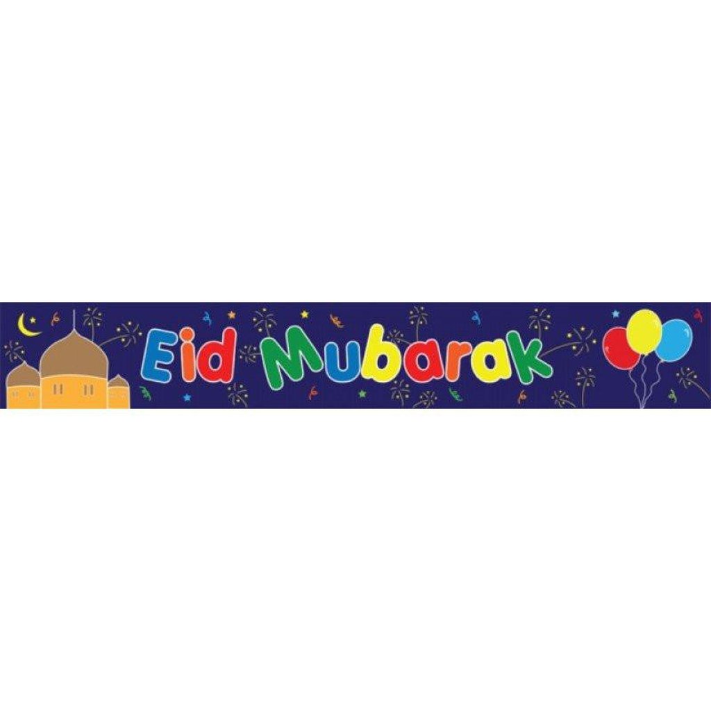 Banner Eid Mubarak (Blue)-Knowledge-Islamic Goods Direct