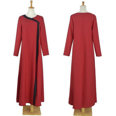 Coat Style Abaya Open Front Red-Women-Islamic Goods Direct