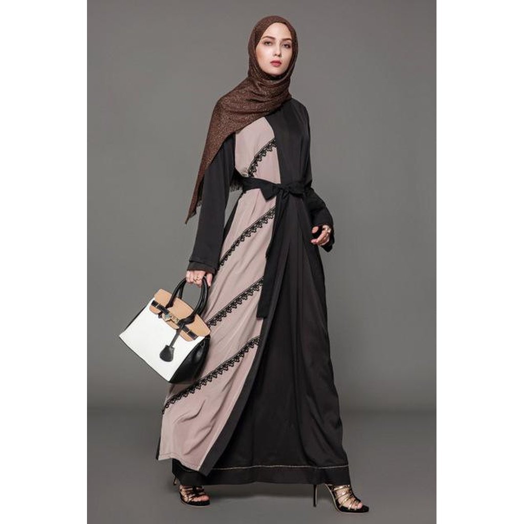 Elegant Muslim Women&#39;s Kimono with Lace-Women-Islamic Goods Direct