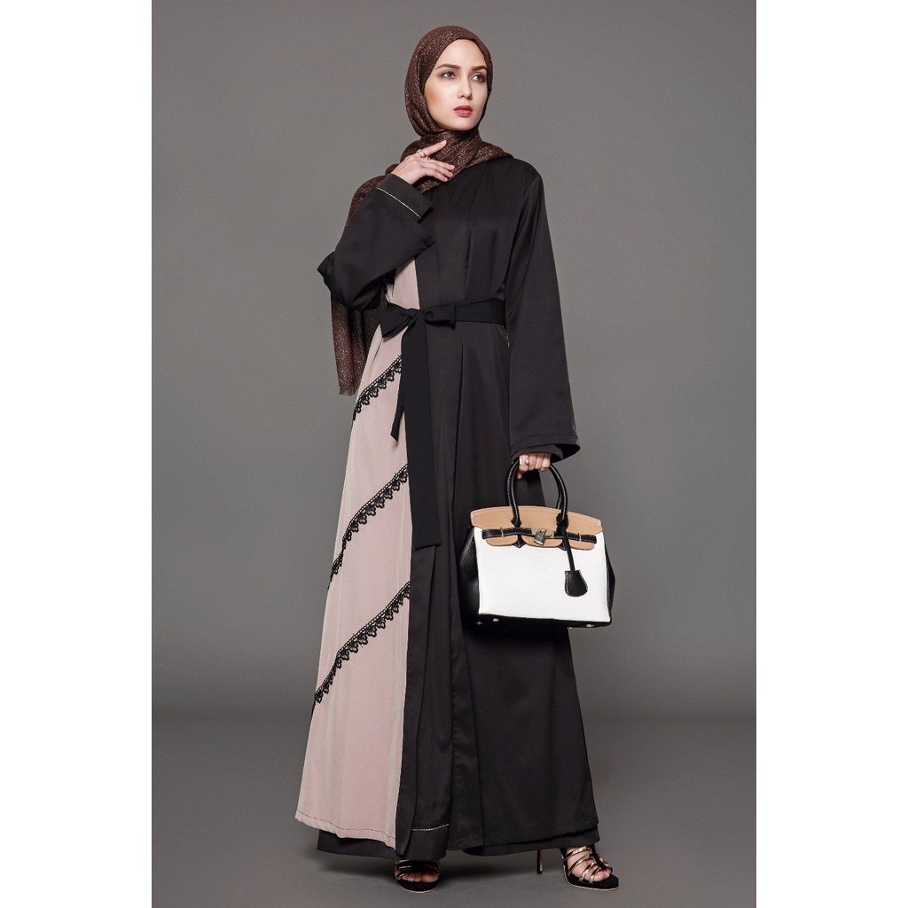 Elegant Muslim Women&#39;s Kimono with Lace-Women-Islamic Goods Direct