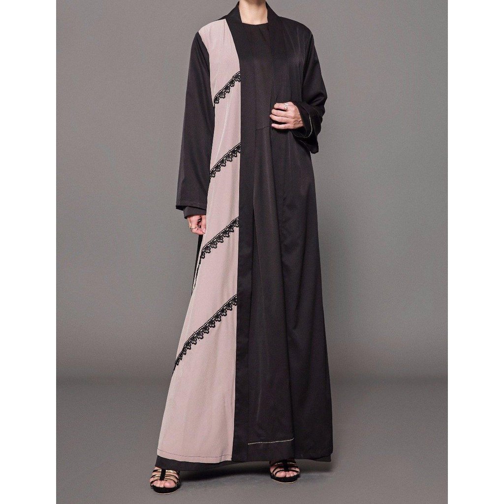 Elegant Muslim Women&#39;s Kimono with Lace-Women-Islamic Goods Direct