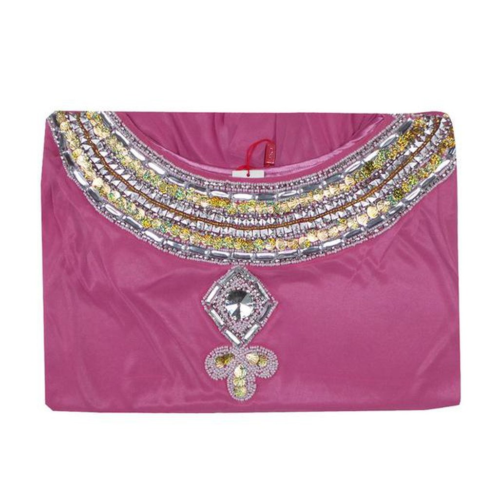 Embroidered Long Sleeve Dress (White, Blue, Pink &amp; Purple)-Women-Islamic Goods Direct