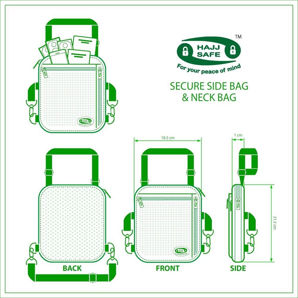 Hajj &amp; Umrah - Secure Side Bag &amp; Neck Bag-Islamic Essential-Islamic Goods Direct