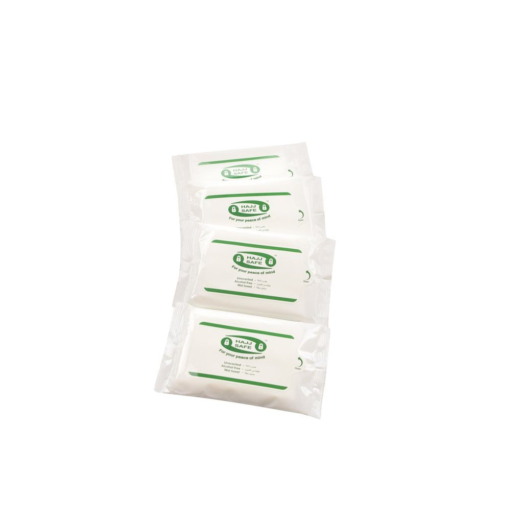 Hajj &amp; Umrah - Unscented Wet Wipes - Hand Towels - Pack of 4-Islamic Essential-Islamic Goods Direct