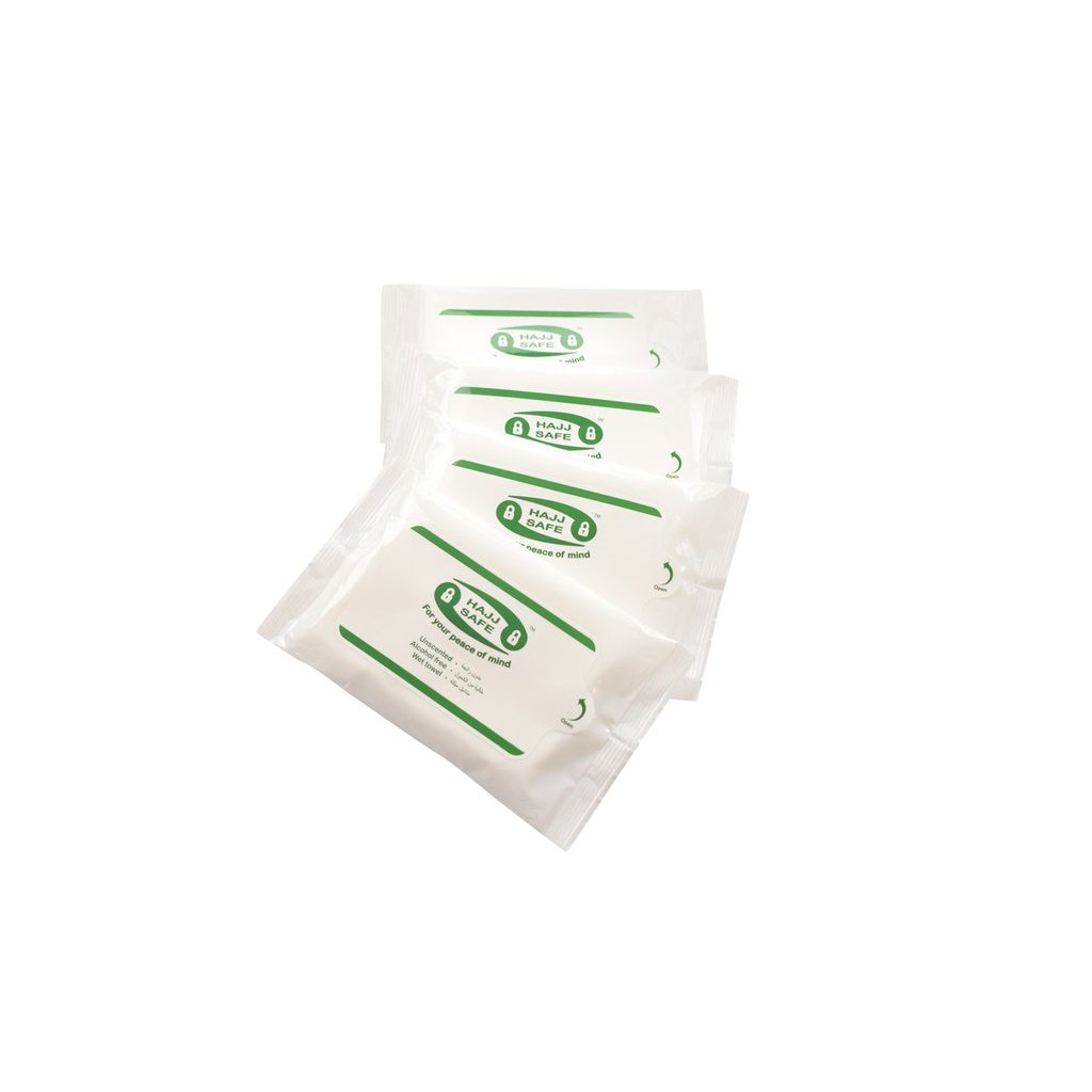 Hajj &amp; Umrah - Unscented Wet Wipes - Hand Towels - Pack of 4-Islamic Essential-Islamic Goods Direct