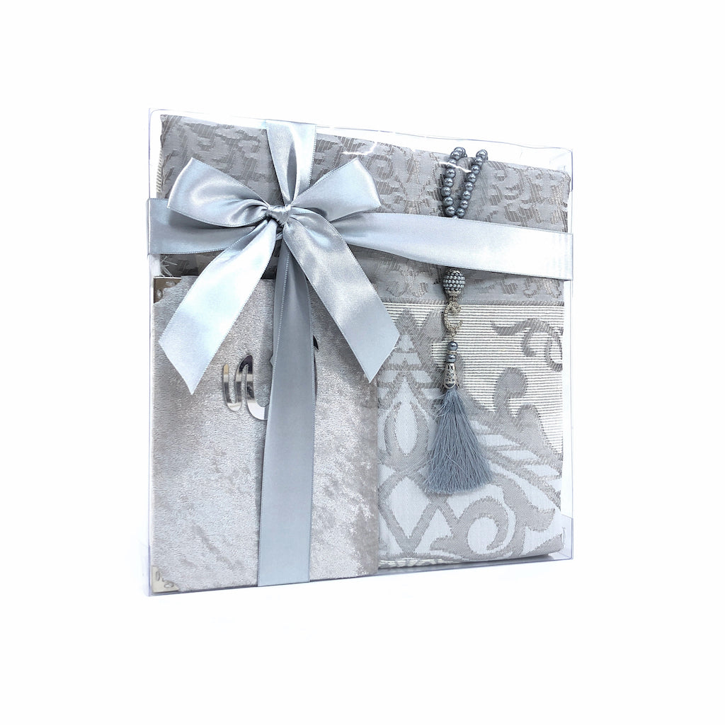 Islamic Gift box consists of a Prayer mat, Surah Book &amp; tasbih beads-Gift-Islamic Goods Direct