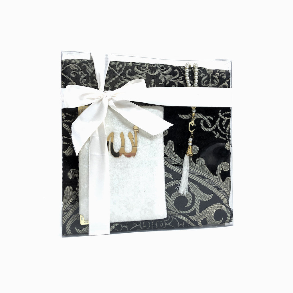 Islamic Gift box consists of a Prayer mat, Surah Book &amp; tasbih beads-Gift-Islamic Goods Direct