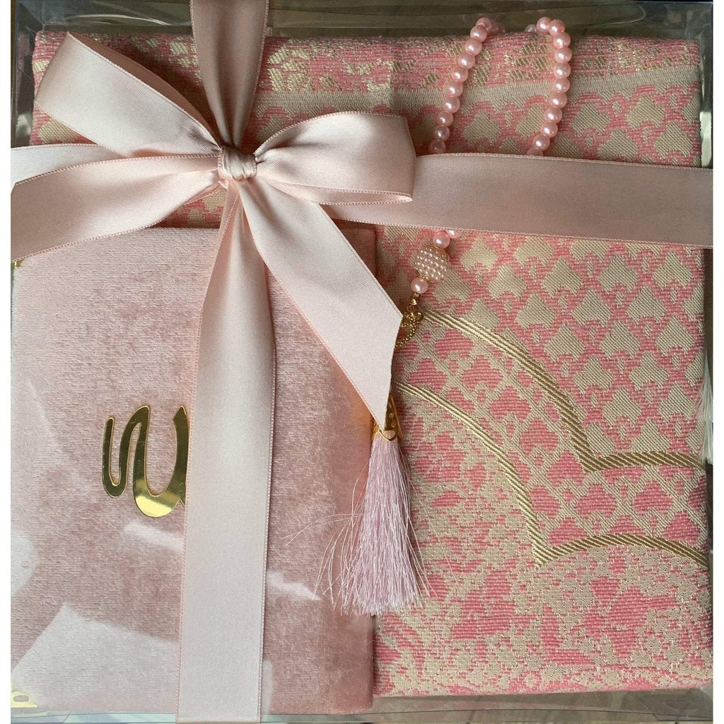 Islamic Gift box consists of a Prayer mat, Surah Book & tasbih beads-Gift-Islamic Goods Direct