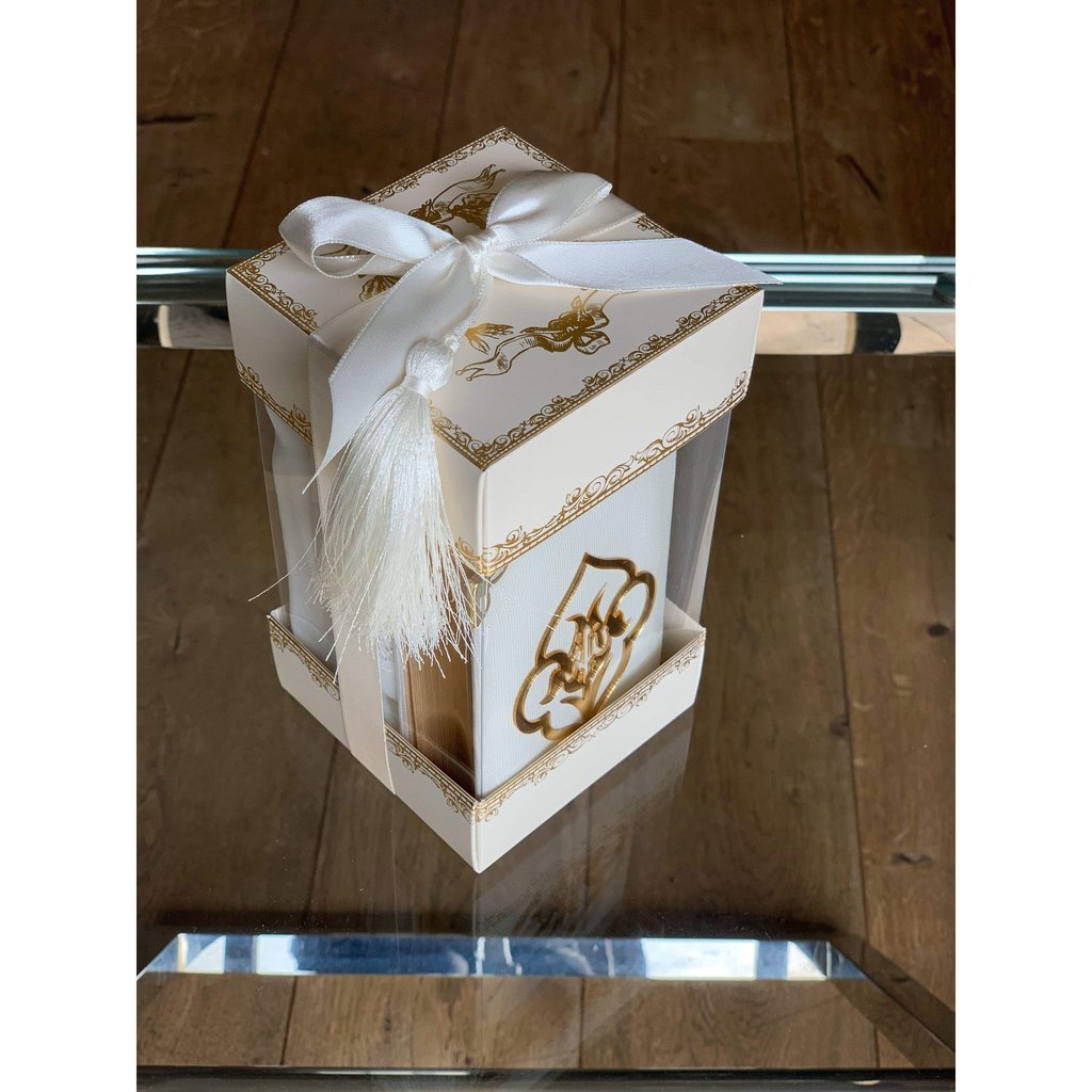 Islamic Gift Box with ladies head scarf and golden Quran in Arabic-Gift-Islamic Goods Direct