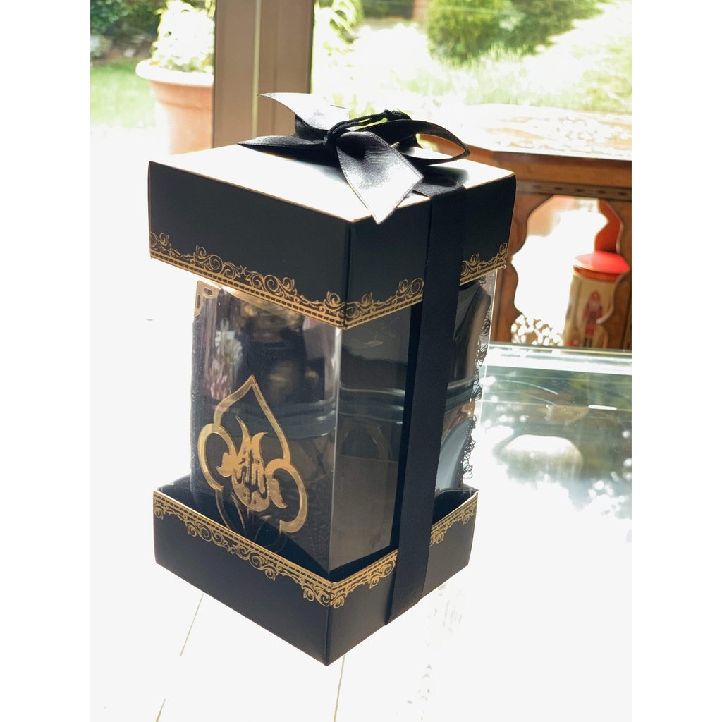 Islamic Gift Box with ladies head scarf and golden Quran in Arabic-Gift-Islamic Goods Direct