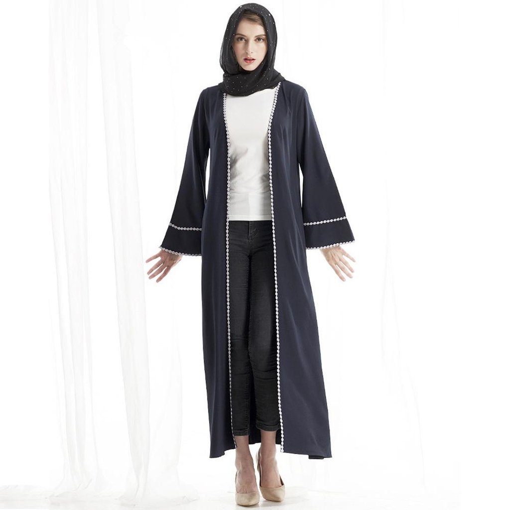 Kimono/Cardigan Deep Blue One Size-Women-Islamic Goods Direct