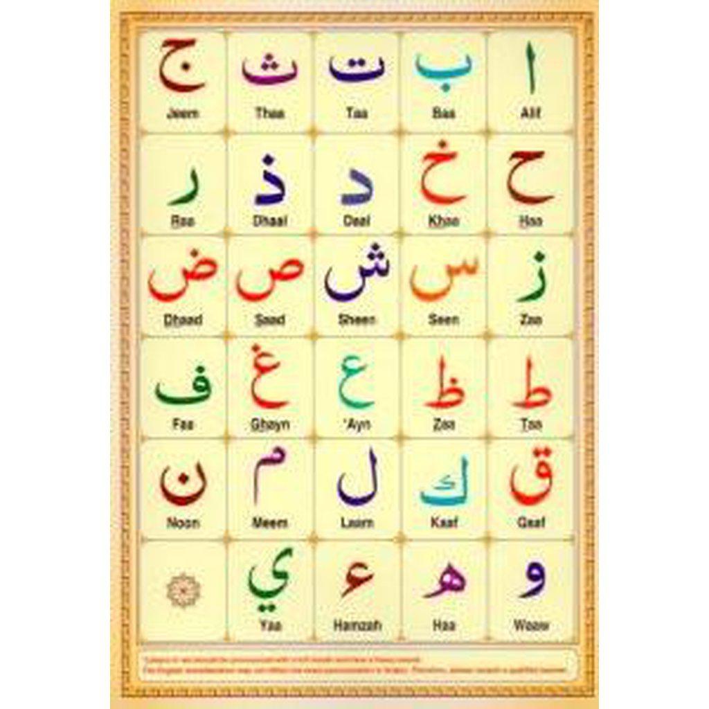 Laminated Arabic Alphabet Takhtee - A4 Size-Kids Books-Islamic Goods Direct