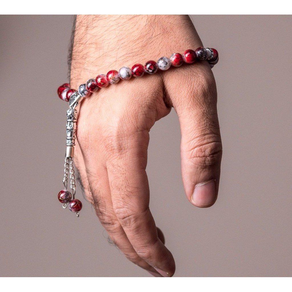Red &amp; Silver Prayer Beads-Islamic Essential-Islamic Goods Direct