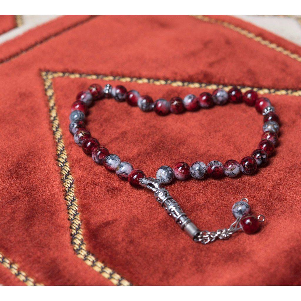 Red &amp; Silver Prayer Beads-Islamic Essential-Islamic Goods Direct