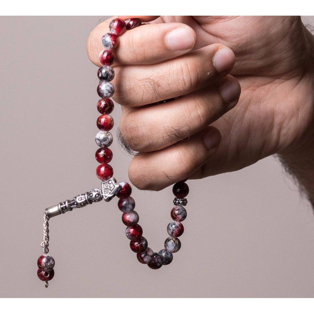 Red &amp; Silver Prayer Beads-Islamic Essential-Islamic Goods Direct