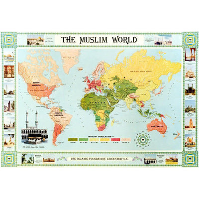 The Muslim World Map (English)-Kids Books-Islamic Goods Direct
