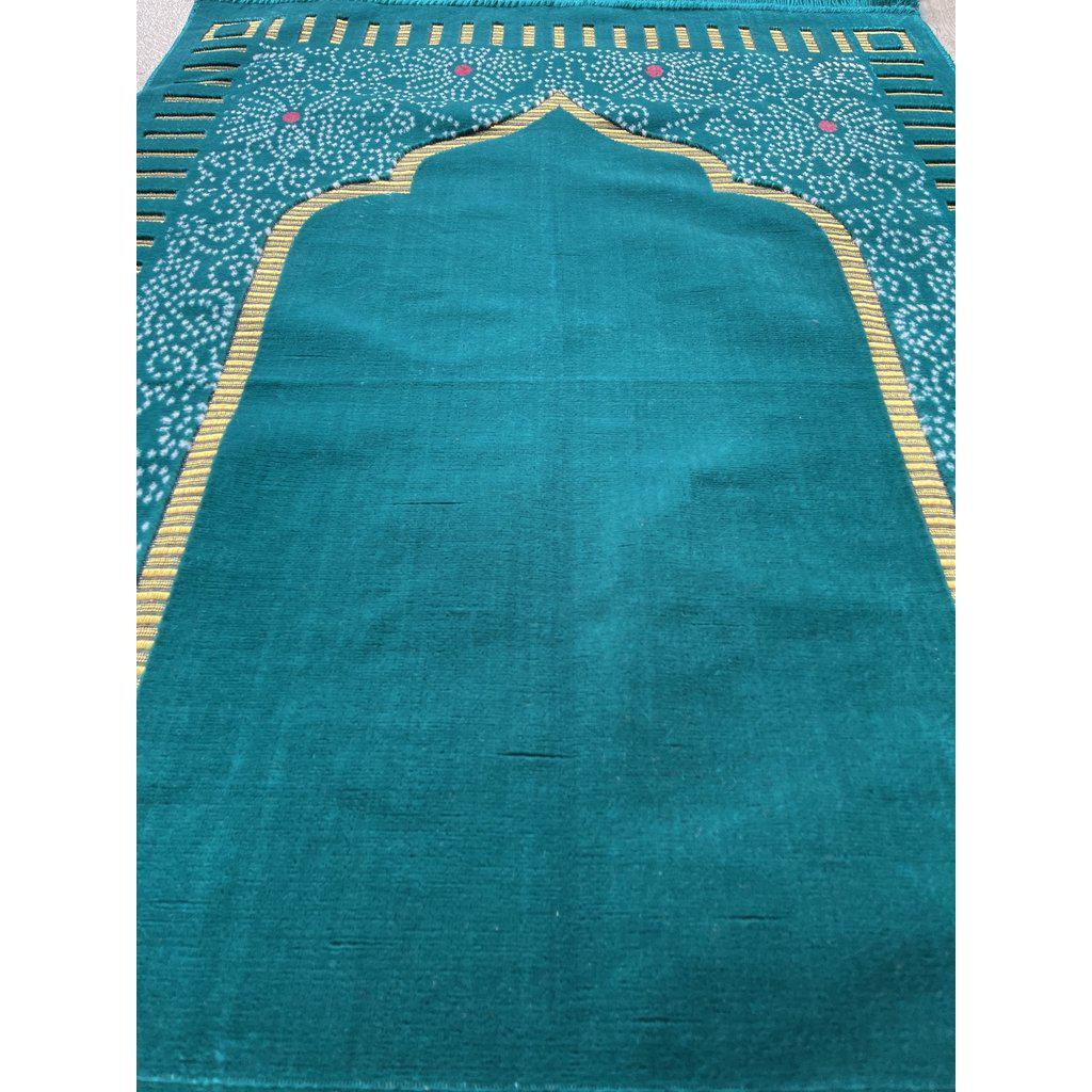 Velvety Islamic Prayer Mat for Muslim Salah with Tasbih Prayer Beads-prayer mat-Islamic Goods Direct