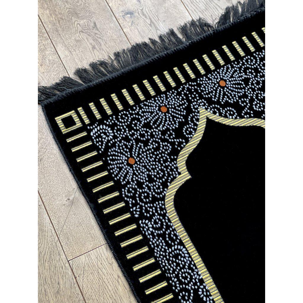 Velvety Islamic Prayer Mat for Muslim Salah with Tasbih Prayer Beads-prayer mat-Islamic Goods Direct